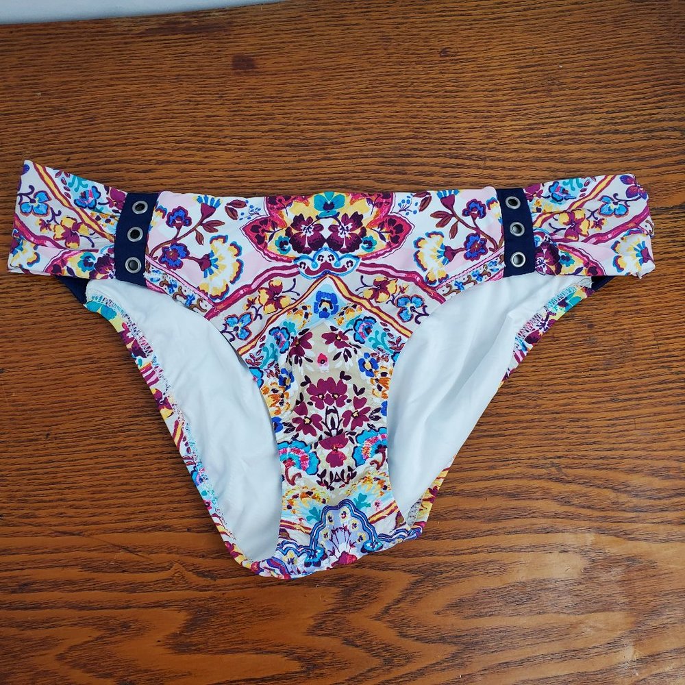 Bikini Swimsuit Bottom Nanette Lepore Large Blue